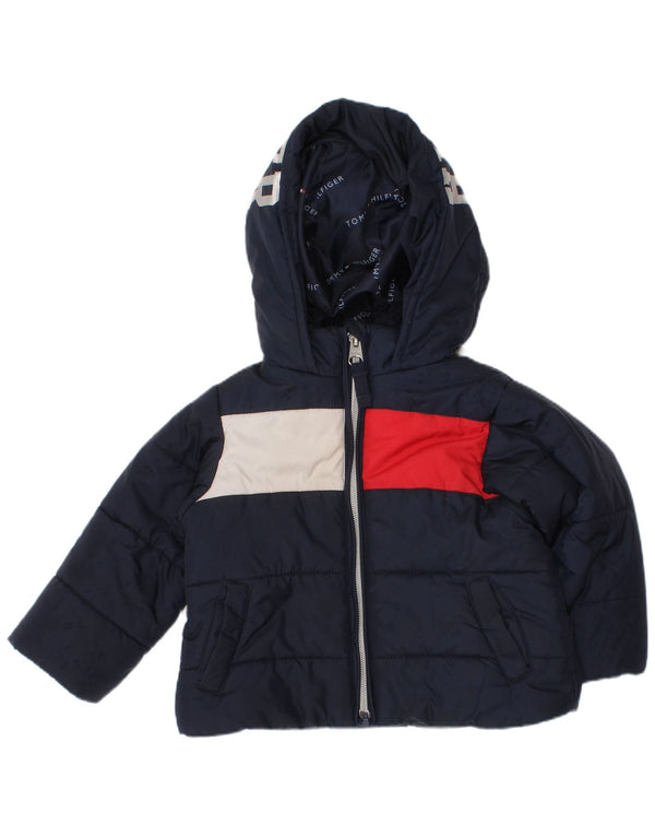Tommy Hilfiger Baby Boys Утепленная куртка с рисунком 9–12 месяцев Темно-синяя