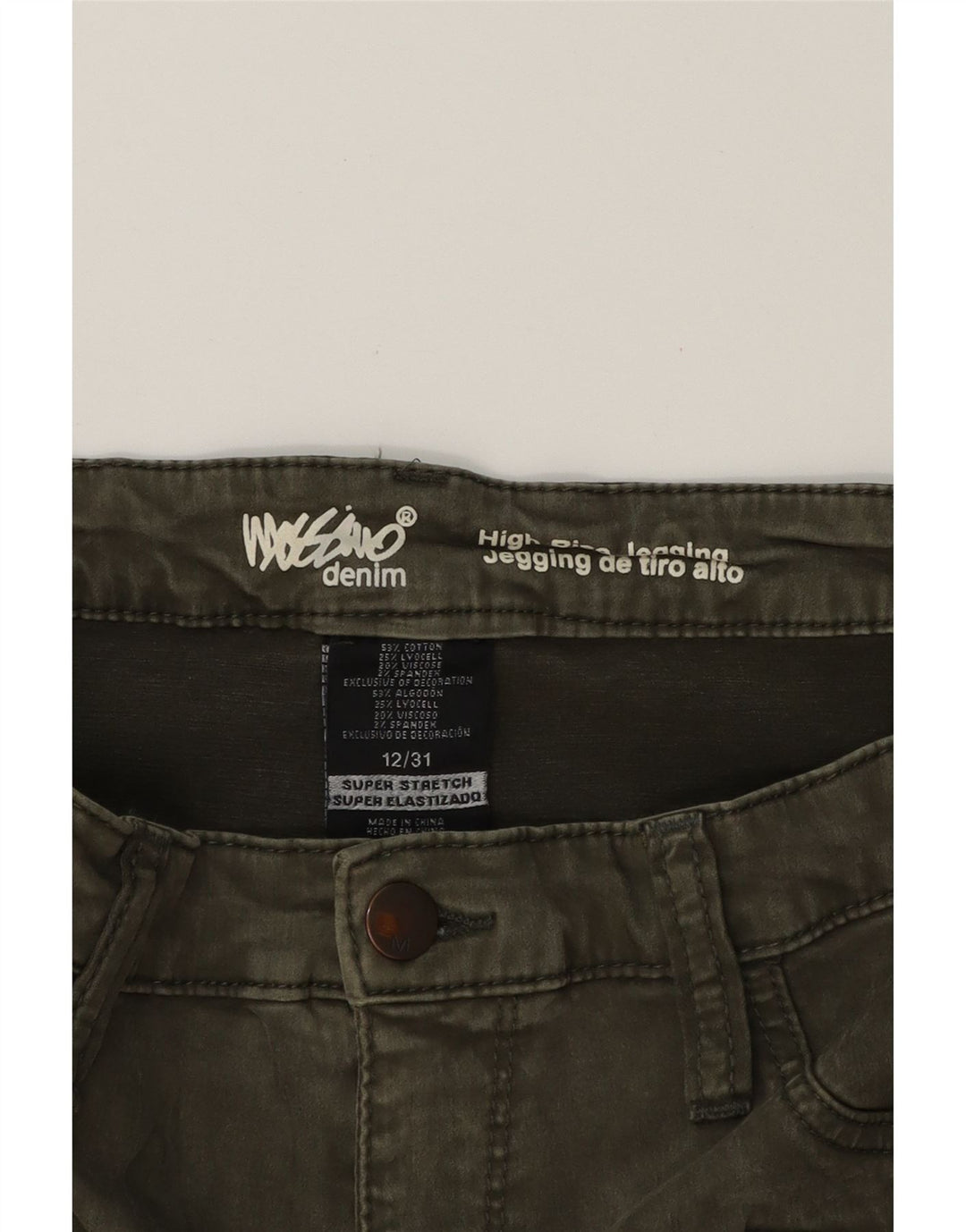 MOSSIMO Womens High Rise Cropped Jeans US 12 Large W31 L27 Green Vintage Mossimo and Second-Hand Mossimo from Messina Hembry 