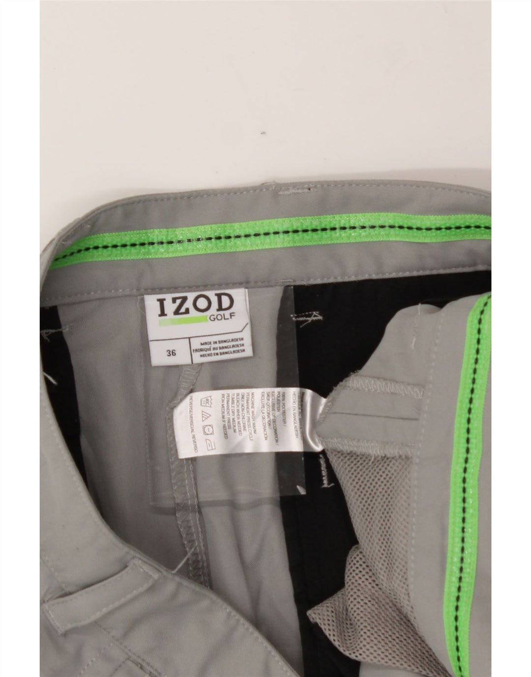 IZOD Mens Chino Shorts W36 Large Grey Polyester Vintage Izod and Second-Hand Izod from Messina Hembry 