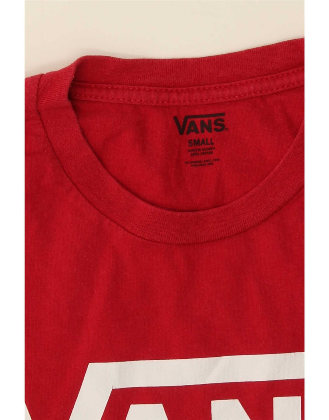 Мужская футболка с рисунком Vans, маленький красный хлопок