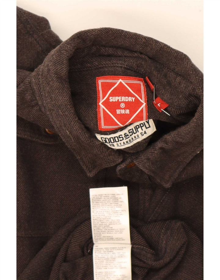 Мужская фланелевая рубашка Superdry, большой размер, коричневый хлопок