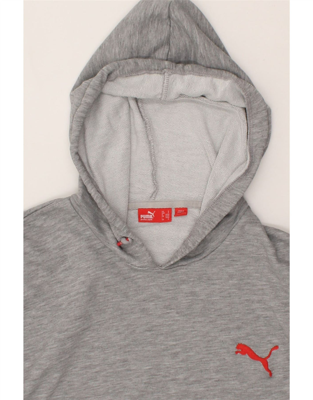 PUMA Mens Graphic Hoodie Jumper Small Grey Cotton Vintage Puma and Second-Hand Puma from Messina Hembry 