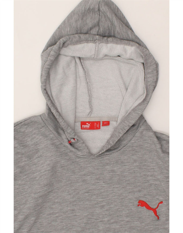 PUMA Mens Graphic Hoodie Jumper Small Grey Cotton Vintage Puma and Second-Hand Puma from Messina Hembry 