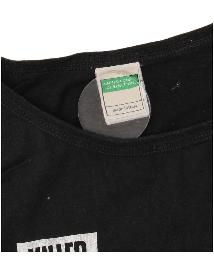 Женский жилет с рисунком Benetton UK 18 XL, черный хлопок