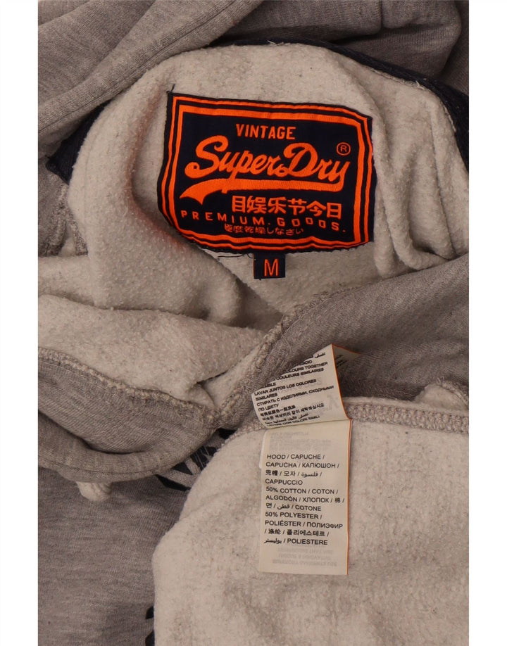 Мужской джемпер с капюшоном Superdry серого цвета, хлопок