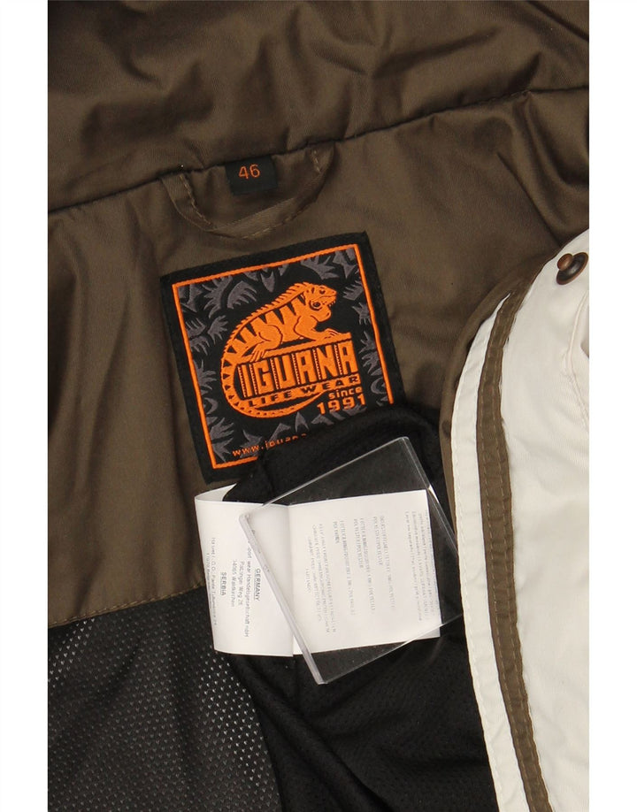 Женская ветровка IGUANA с капюшоном EU 46 XL, белая с цветными блоками