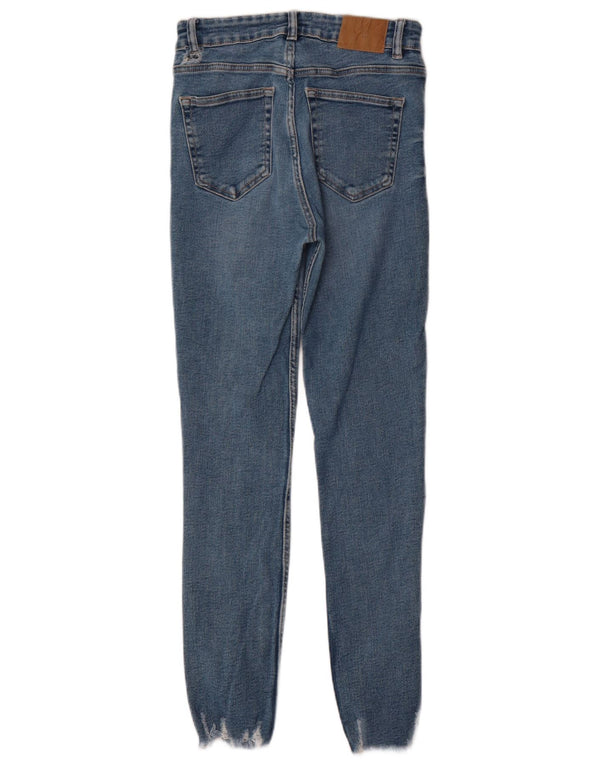 Женские джинсы скинни Zara с высокой посадкой EU 38, маленькие W28 L28, синие, хлопок