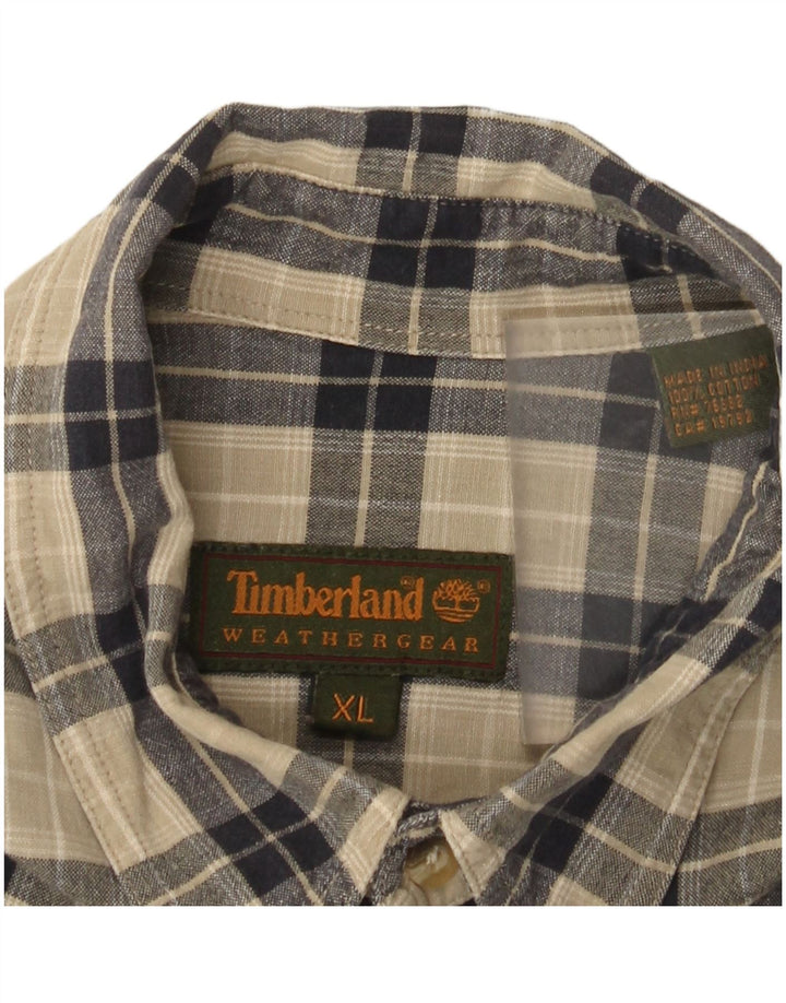 Мужская фланелевая рубашка Timberland XL, бежевая клетка, хлопок