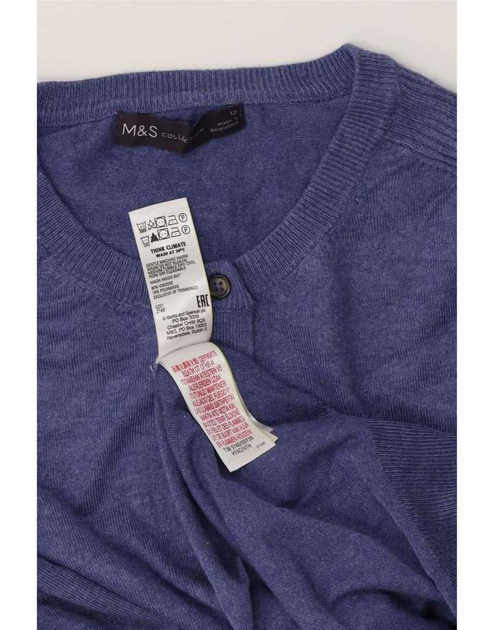 Женский кардиган Marks & Spencer UK 12, средний синий вискоза