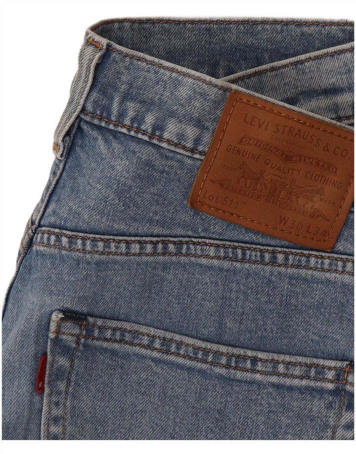 Мужские джинсы Levi's 511 с потертостями W30 L34 синие
