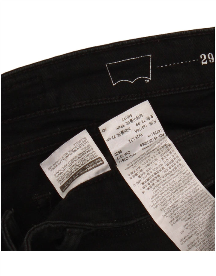 Женские джинсы скинни с современной посадкой и небольшим изгибом LEVI'S W29 L32, черный хлопок