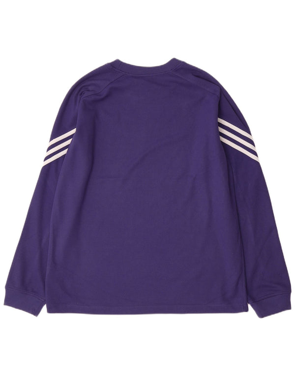 Мужской топ Adidas с длинным рукавом, средний фиолетовый из полиэстера