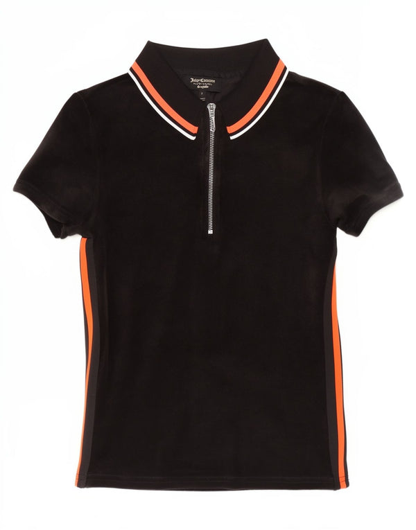 Женская рубашка поло Juicy Couture UK 8, маленькая черная полоска из хлопка