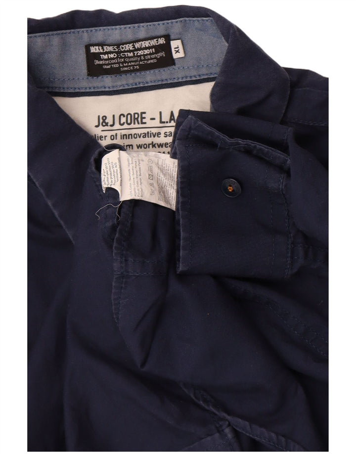 Мужская рубашка Jack & Jones XL, темно-синяя, хлопок