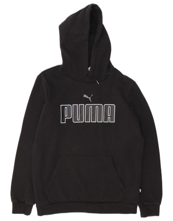 Мужской джемпер с капюшоном Puma, маленький черный, хлопковый