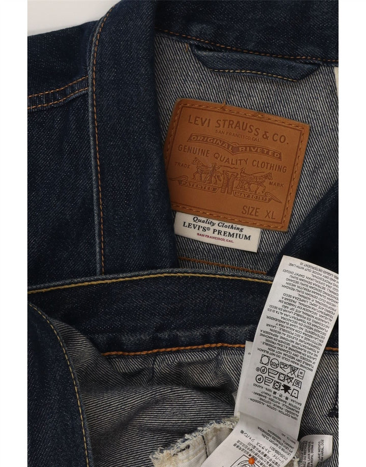 Мужская джинсовая куртка LEVI'S UK 42 XL Темно-синяя, хлопок