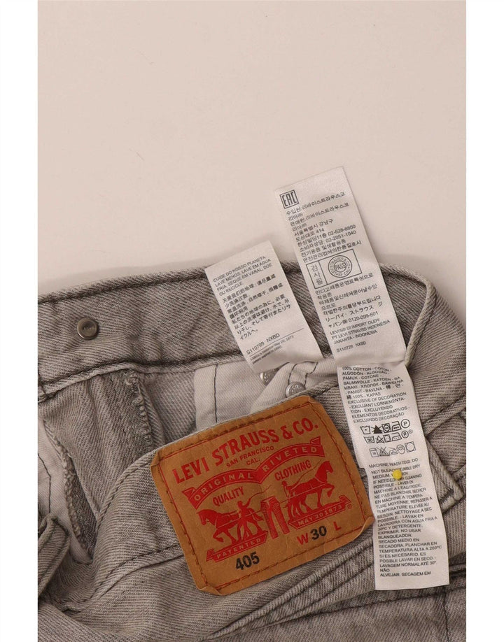 Мужские джинсовые шорты Levi's 405 W30, хлопок среднего серого цвета