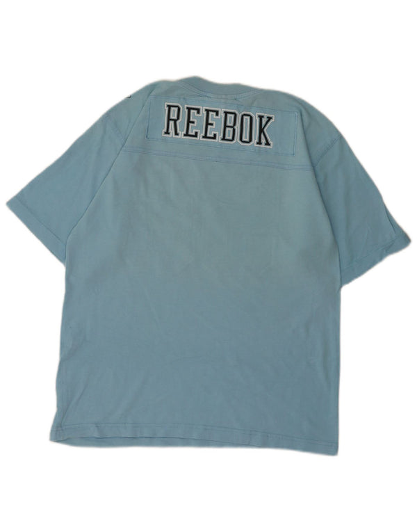 Мужская футболка с рисунком Reebok, маленький синий хлопок