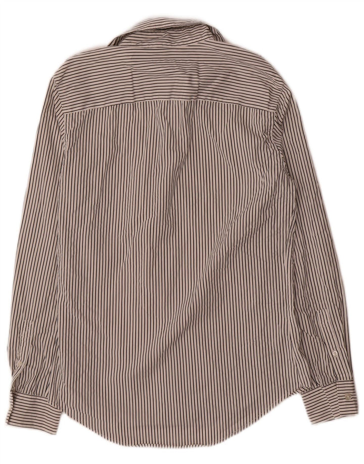 Мужская рубашка Super Slim Fit Zara среднего размера, белая в тонкую полоску