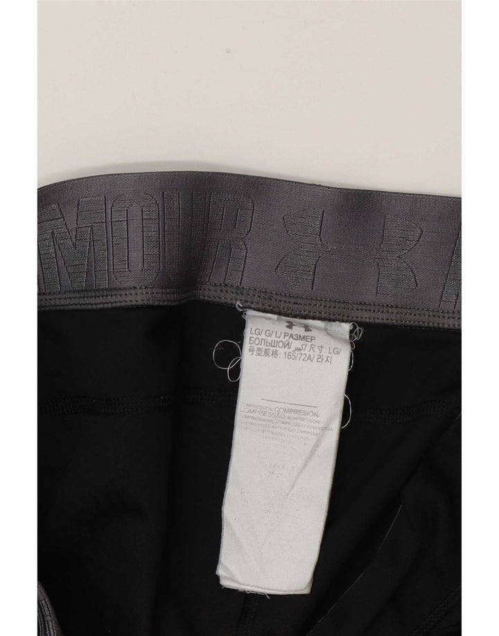 Женские леггинсы-капри Under Armour UK 16, большие размеры, черный полиэстер