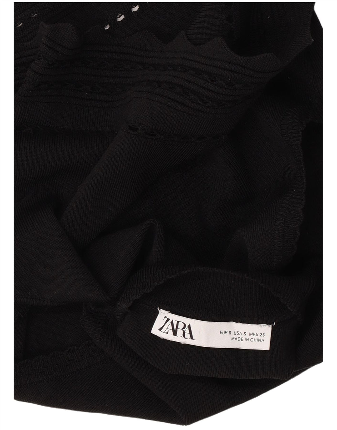 Женская укороченная майка Zara UK 8, маленькая, черная