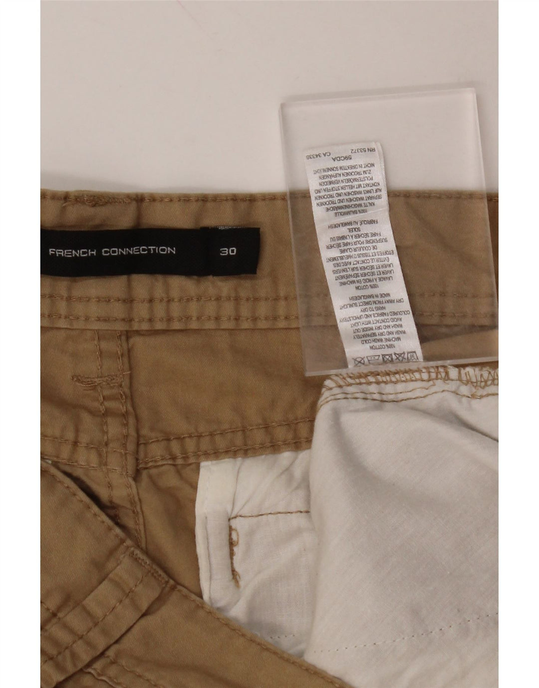 FRENCH CONNECTION Mens Chino Shorts W30 Medium Brown Cotton