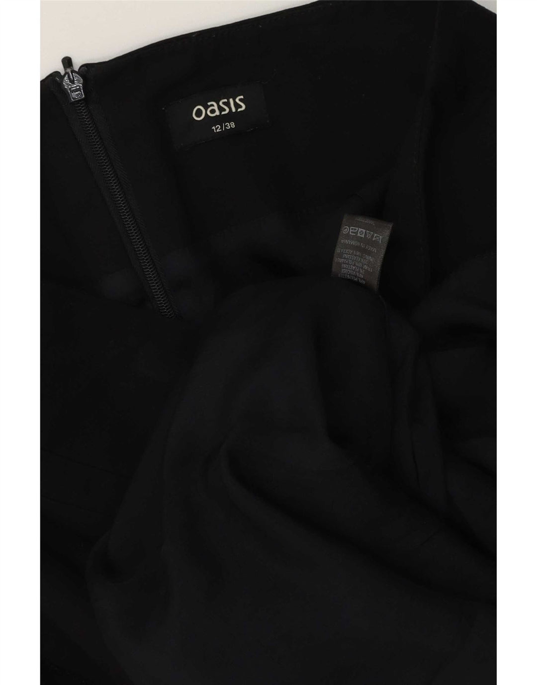 Женская прямая юбка Oasis UK 12 Medium W32, черный полиэстер