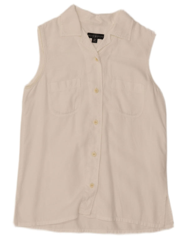 Belfe & Belfe Женская Блузка-Рубашка Без Рукавов IT 42 Средний Белый Лиоцелл