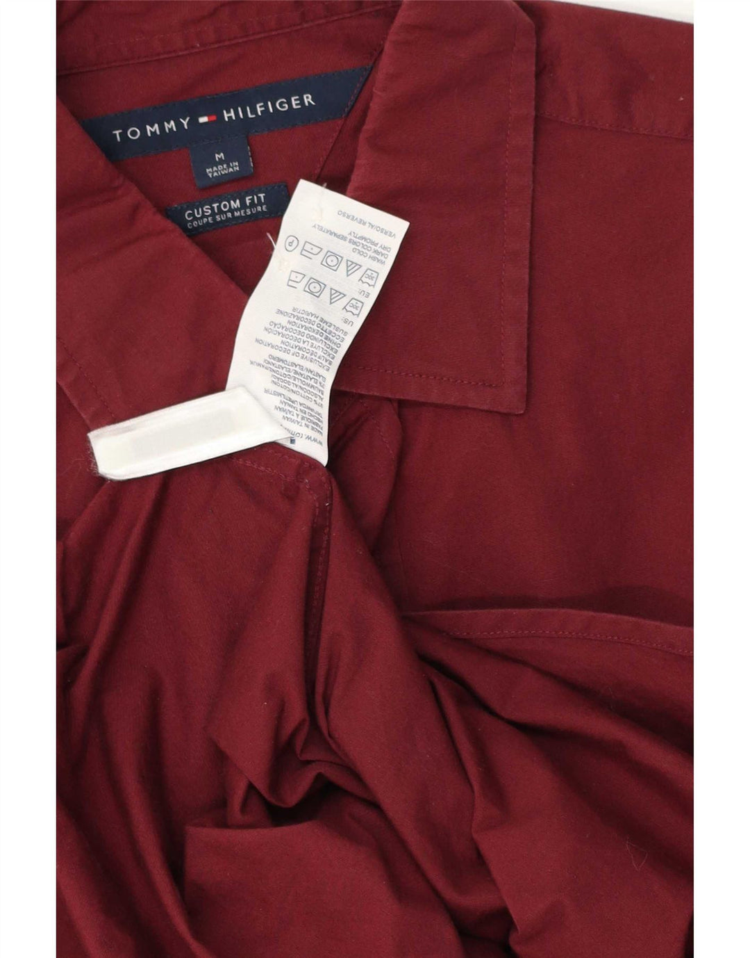 Мужская рубашка на заказ Tommy Hilfiger, средний бордовый хлопок, хлопок