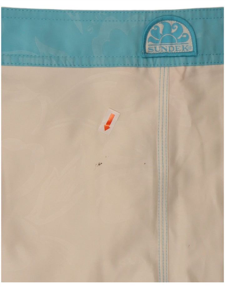 Sundek Мужские шорты для плавания, средний белый цветочный полиэстер