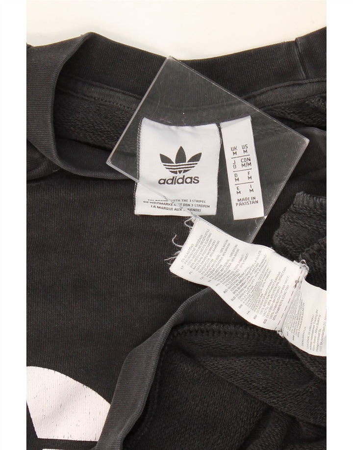 ADIDAS Mens Graphic Sweatshirt Jumper Medium Black Cotton