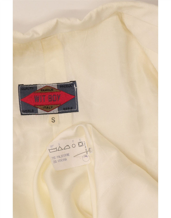 Женский пиджак с 3 пуговицами Wit Boy, Великобритания, 10, маленький, белый, полиэстер