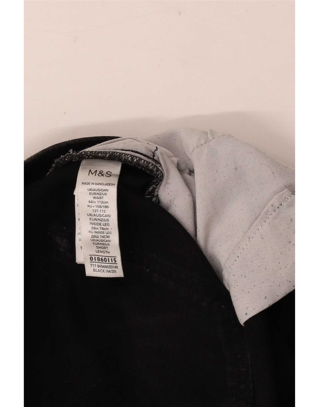 Мужские прямые джинсы Marks & Spencer W44 L29, черный хлопок