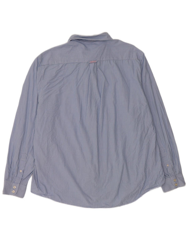 Crew Clothing Мужская рубашка классического кроя 3XL из хлопка в синюю полоску