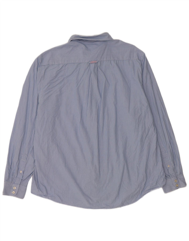 Crew Clothing Мужская рубашка классического кроя 3XL из хлопка в синюю полоску