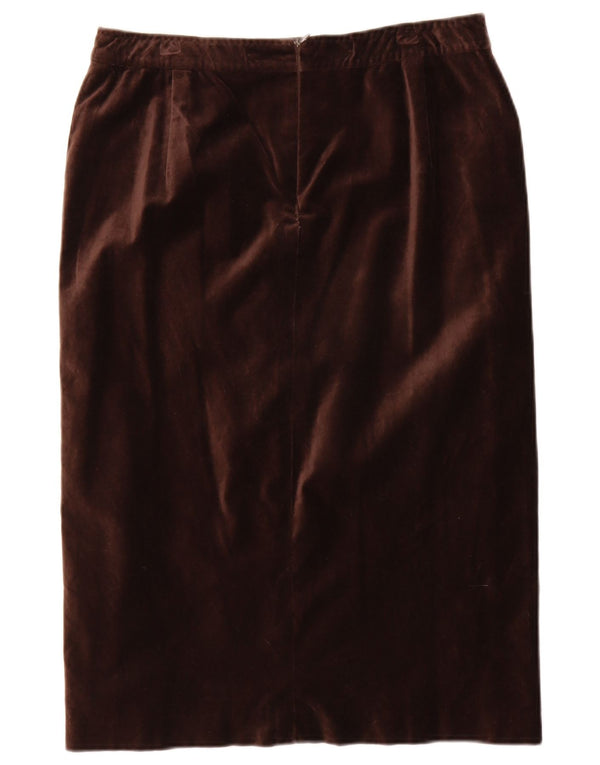 Max Mara Женская бархатная прямая юбка W30, хлопковый средний коричневый цвет