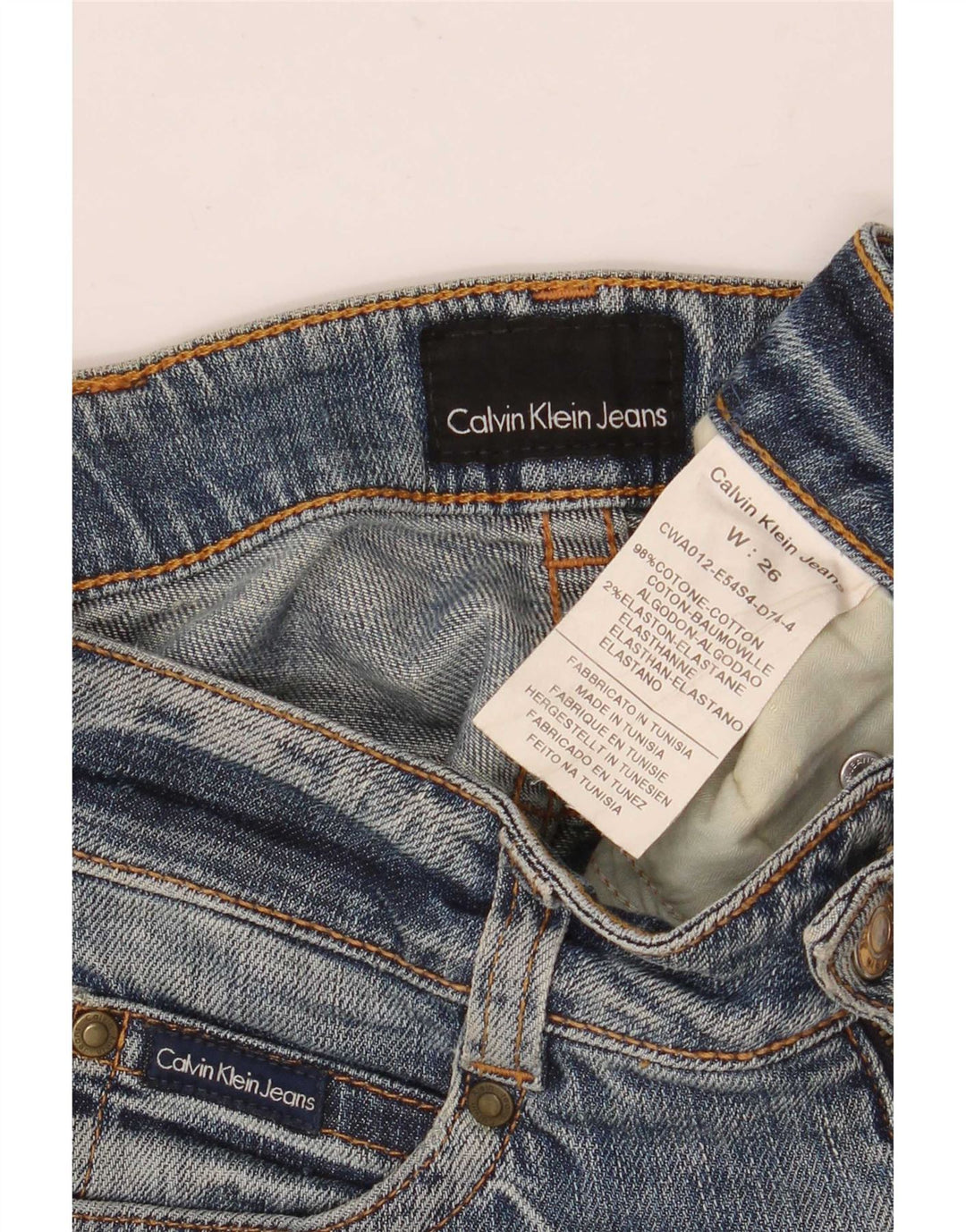 Женские узкие джинсы Calvin Klein W26 L30, синий хлопок
