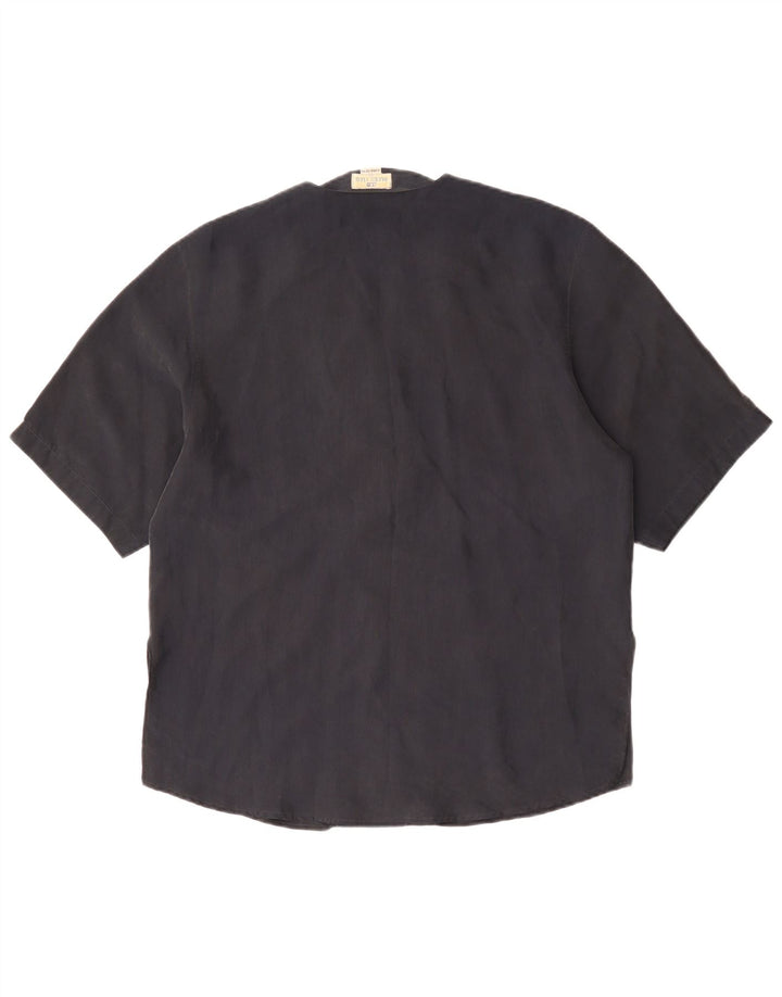 Женская блузка-рубашка с коротким рукавом BLUE CLUB IT 42, средний черный шелк