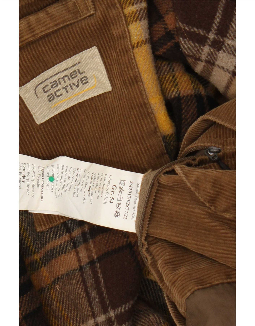 Мужская вельветовая куртка Camel Active IT 54 XL Бежевый хлопок