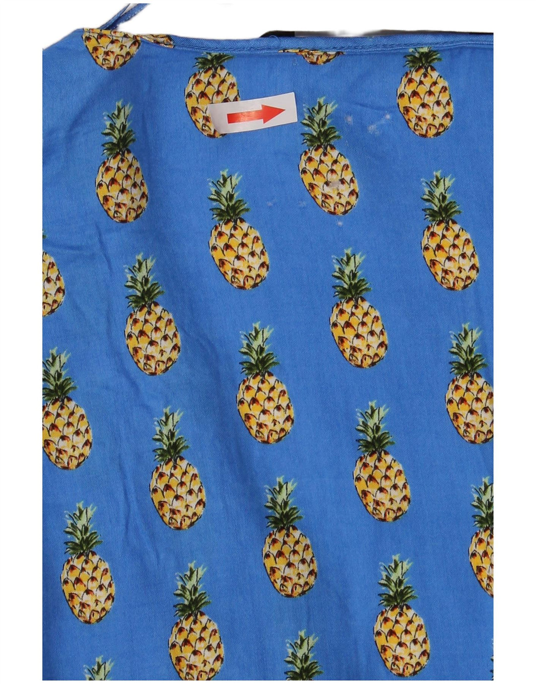 Zara Женская блузка с абстрактным узором и рукавами 3/4, топ UK 18 XL, синяя вискоза