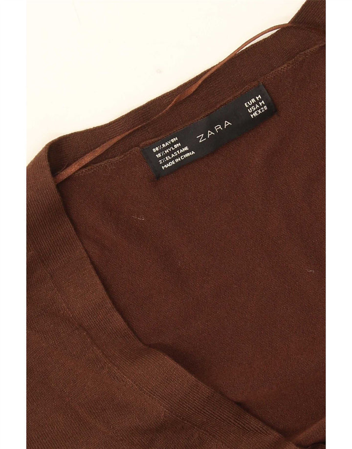 Женский кардиган Zara UK 14, средний коричневый вискоза