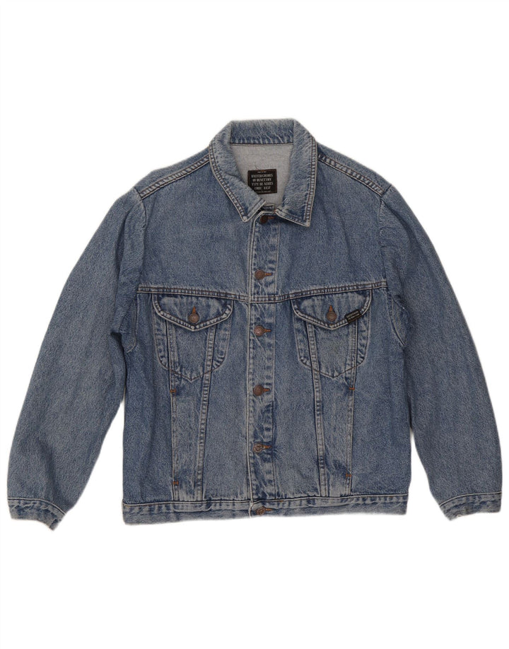 Мужская джинсовая куртка Benetton IT 50, большая синяя, хлопок