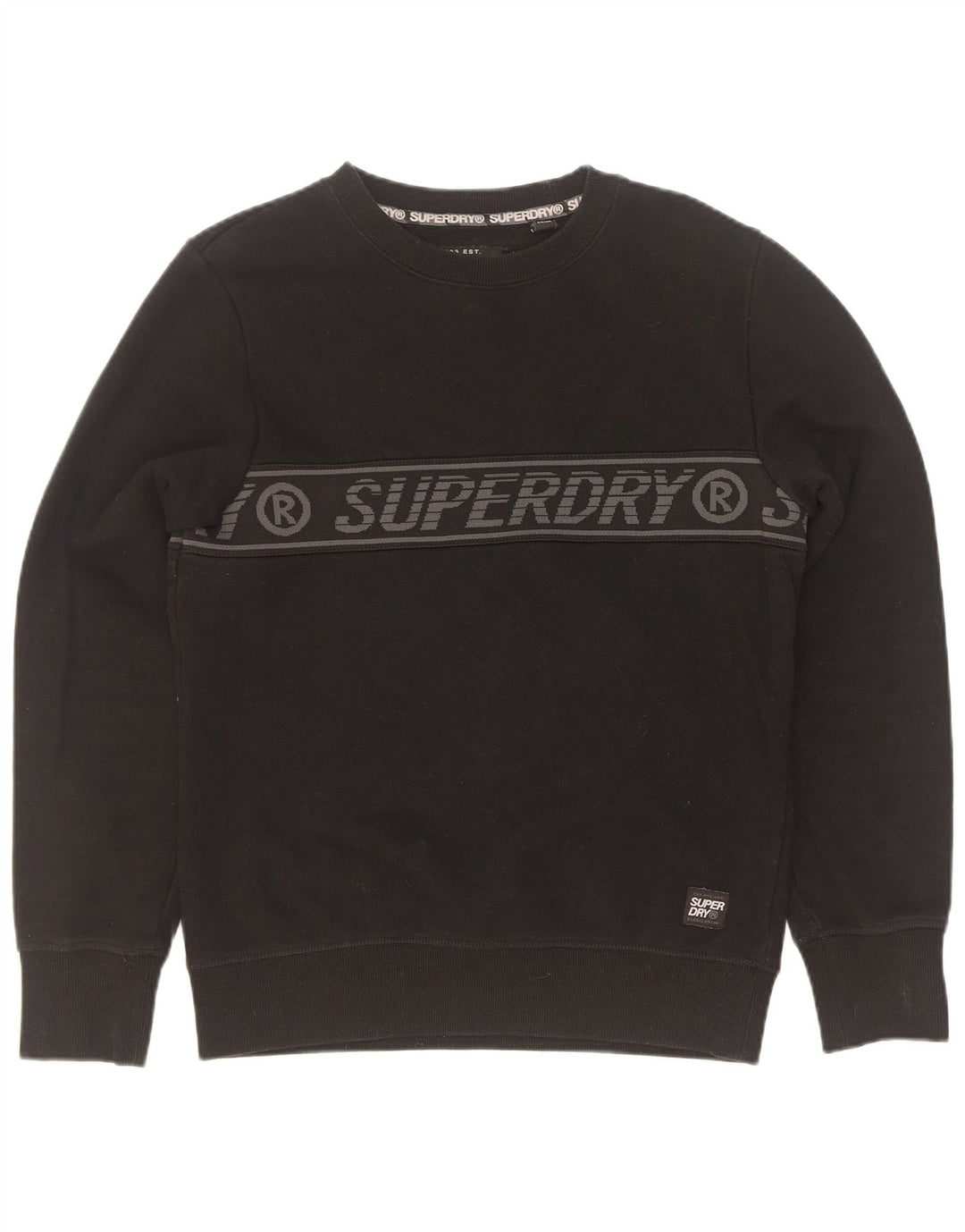 Мужской свитшот с рисунком Superdry, маленький черный хлопковый джемпер