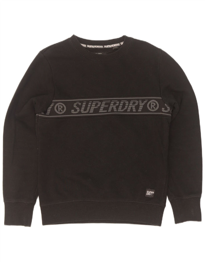 Мужской свитшот с рисунком Superdry, маленький черный хлопковый джемпер