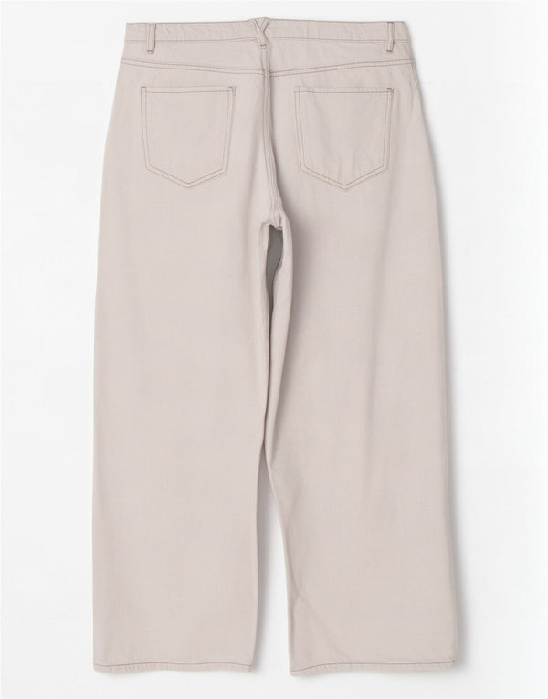 Женские широкие джинсы с завышенной талией Zara XL W32 L28, белый хлопок