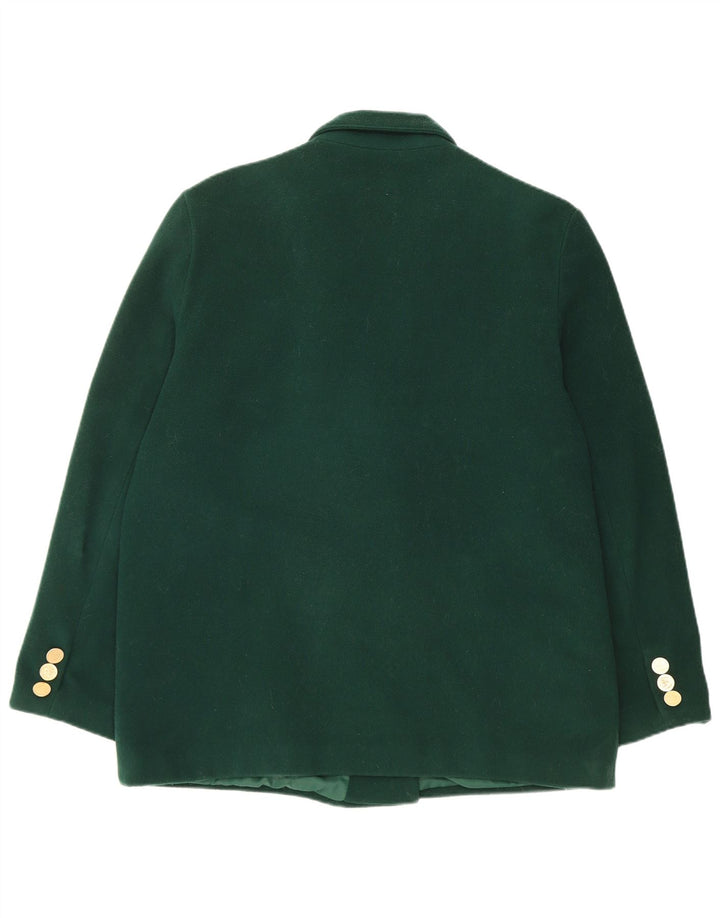 Винтажный женский двубортный пиджак, Великобритания, 18 XL, зеленый шерстяной пиджак