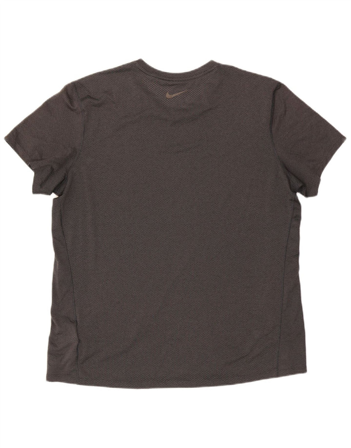Мужская футболка Nike Dri Fit Top XL, серый полиэстер с цветными блоками