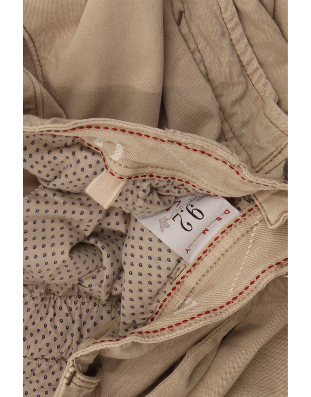 Мужские прямые повседневные брюки 9.2 BY CARLO CHIONNA W32 L33, бежевый хлопок