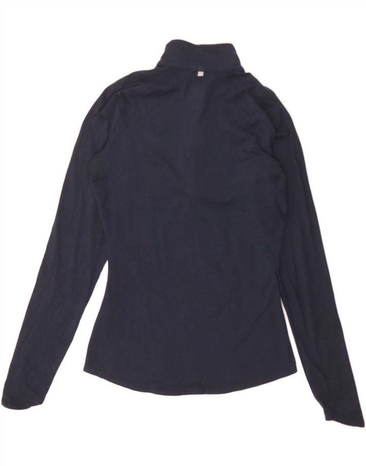 NIKE Womens Zip Neck Pullover Tracksuit Top US 4/6 Small Navy Blue Nylon Vintage Nike and Second-Hand Nike from Messina Hembry 