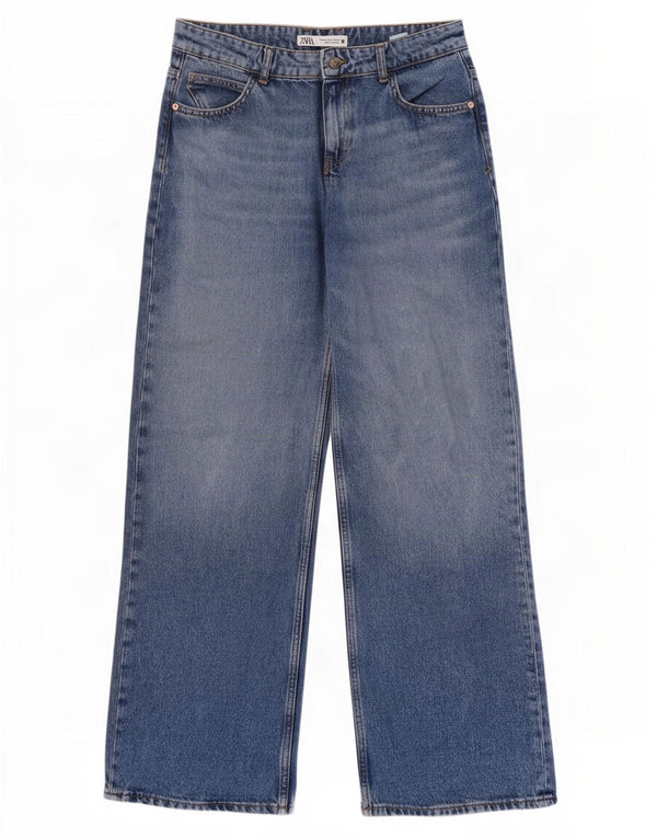 Женские широкие джинсы Zara EU 40 Medium W30 L32 Синие, хлопок